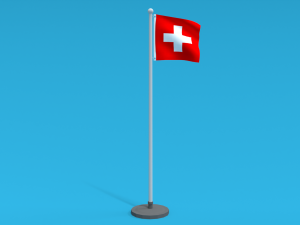 Low Poly Seamless Animated Switzerland Flag 3D 모델