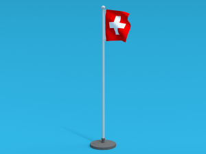 Low Poly Seamless Animated Switzerland Flag Model 3D
