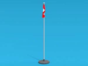 Low Poly Seamless Animated Switzerland Flag 3D Model