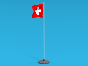 Low Poly Seamless Animated Switzerland Flag Model 3D