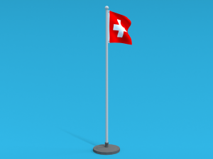 Low Poly Seamless Animated Switzerland Flag Model 3D