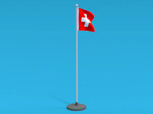 Low Poly Seamless Animated Switzerland Flag 3D Model