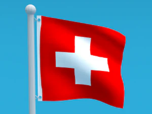 Low Poly Seamless Animated Switzerland Flag 3D Model