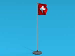Low Poly Seamless Animated Switzerland Flag Model 3D