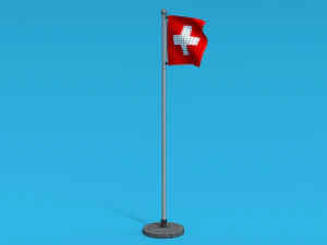 Low Poly Seamless Animated Switzerland Flag 3D Model