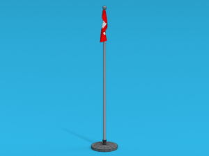 Low Poly Seamless Animated Switzerland Flag Model 3D