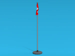Low Poly Seamless Animated Switzerland Flag 3D Model