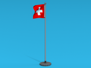Low Poly Seamless Animated Switzerland Flag Model 3D