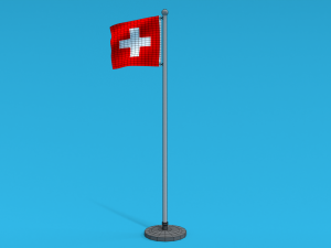 Low Poly Seamless Animated Switzerland Flag Model 3D