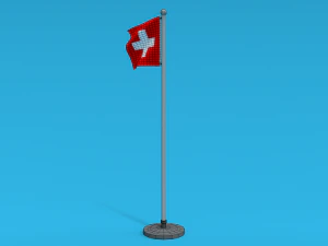 Low Poly Seamless Animated Switzerland Flag 3D Model