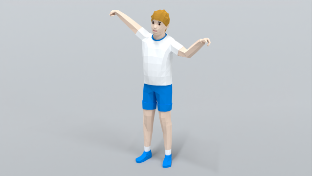Low Poly Kid Celebrating Modelo 3D .c4d .max .obj .3ds .fbx .stl .blend 