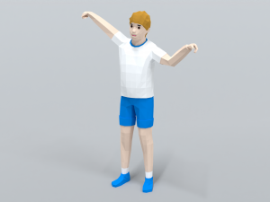 Low Poly Kid Celebrating 3D 모델