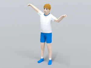 लो पॉली किड जश्न मना रहा है 3D मॉडल