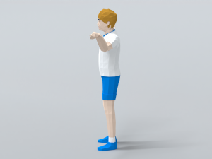 Low Poly Kid Celebrating Modelo 3D