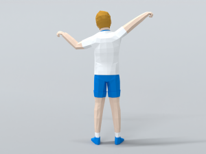 Low Poly Kid Celebrating Modelo 3D