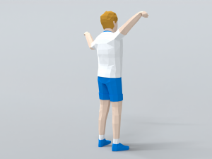 Low Poly Kid Celebrating Modelo 3D