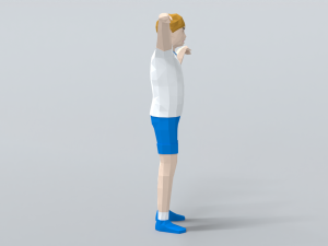 Low Poly Kid Celebrating Modelo 3D