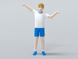 Low Poly Kid Celebrating Modelo 3D