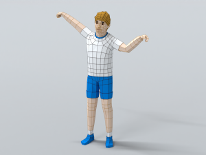 Low Poly Kid Celebrating Modelo 3D