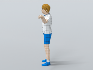 Low Poly Kid Celebrating Modelo 3D