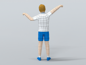 Low Poly Kid Celebrating Modelo 3D