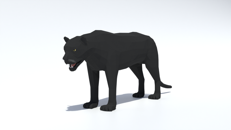 低聚黑豹 3D 模型 .c4d .max .obj .3ds .fbx .stl .blend