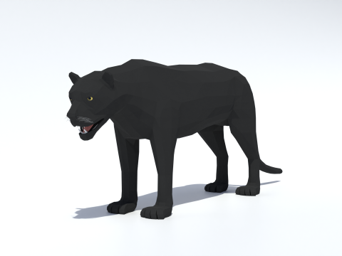 Laag poly zwarte panter 3D Model