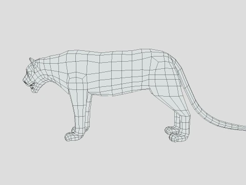Low Poly Black Panther 3D Model