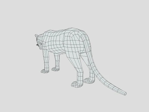 Low Poly Black Panther 3D Model
