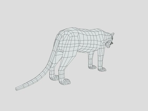 Low Poly Black Panther 3D Model