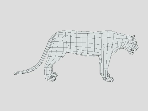 Low Poly Black Panther 3D Model