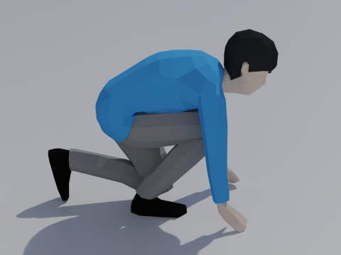 Posizione iniziale del bambino in poli basso Modello 3D