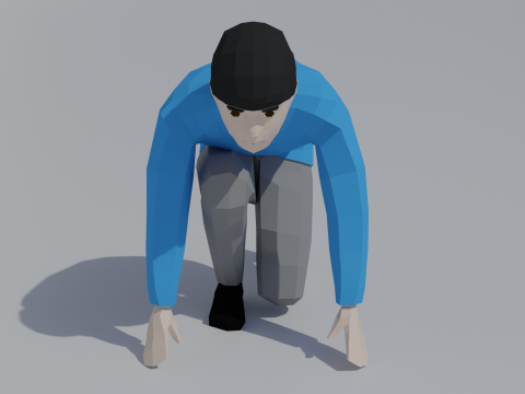 Posizione iniziale del bambino in poli basso Modello 3D