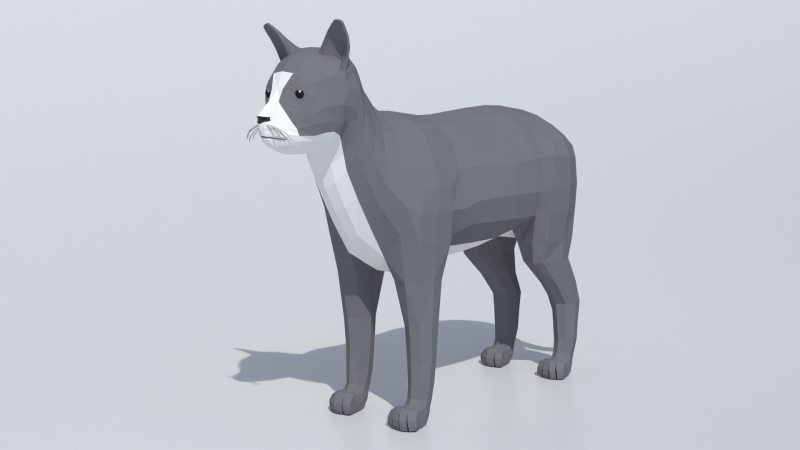 लो पॉली कार्टून बिल्ली 3D मॉडल .c4d .max .obj .3ds .fbx .stl .blend