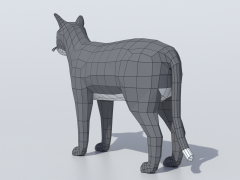 लो पॉली कार्टून बिल्ली 3D मॉडल