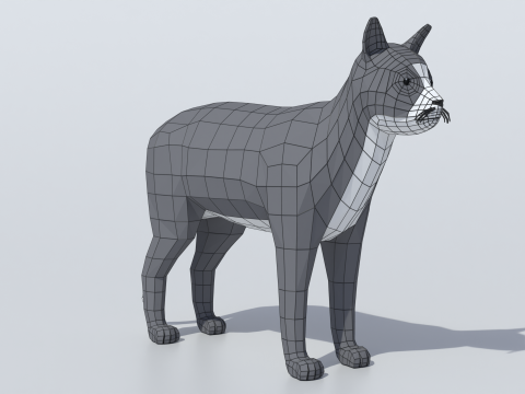 लो पॉली कार्टून बिल्ली 3D मॉडल