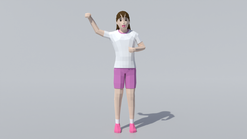 低聚女孩庆祝 3D 模型 .c4d .max .obj .3ds .fbx .stl .blend 