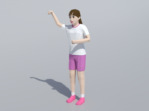 低聚女孩庆祝 3D 模型