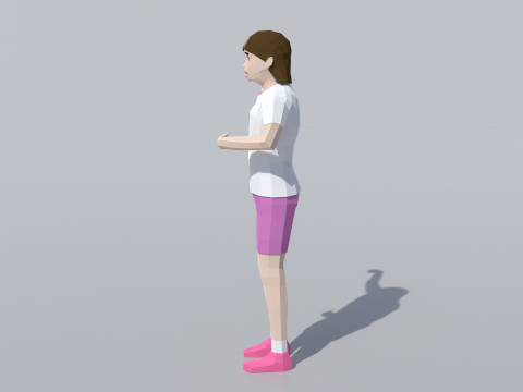 低聚女孩庆祝 3D 模型