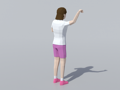 低聚女孩庆祝 3D 模型