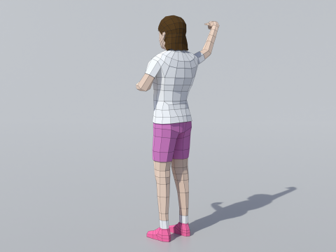 低聚女孩庆祝 3D 模型