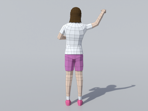 低聚女孩庆祝 3D 模型