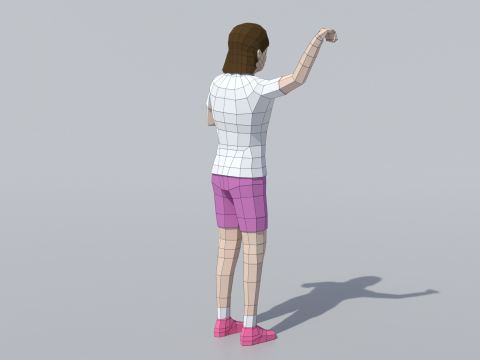 低聚女孩庆祝 3D 模型