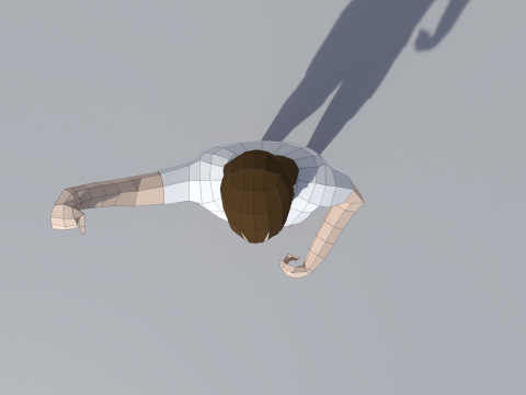 低聚女孩庆祝 3D 模型