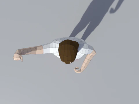 Low Poly Girl Celebrating 3D Model