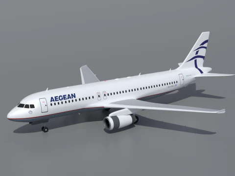 Airbus A320 Aegean Airlines Modello 3D
