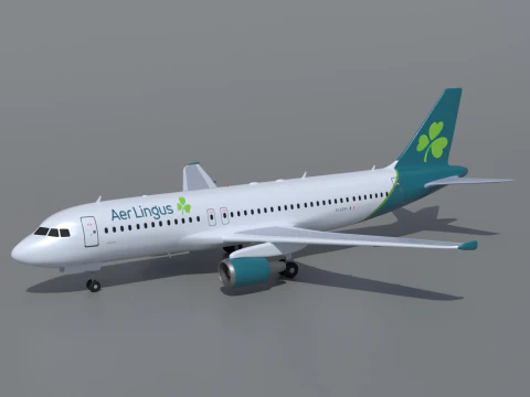 Airbus A320 Aer Lingus Airlines 3D Model
