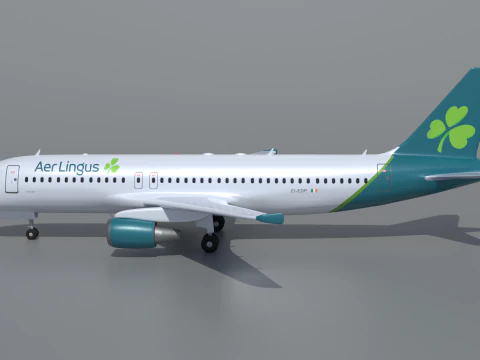 Airbus A320 Aer Lingus Airlines 3D Model