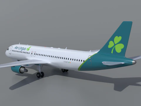 Airbus A320 Aer Lingus Airlines 3D Model