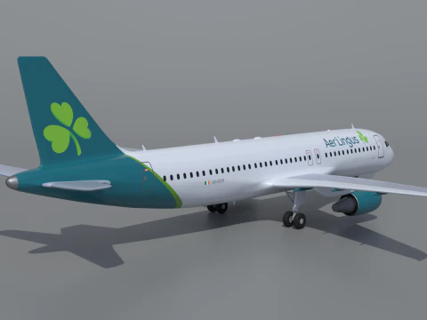 Airbus A320 Aer Lingus Airlines 3D Model